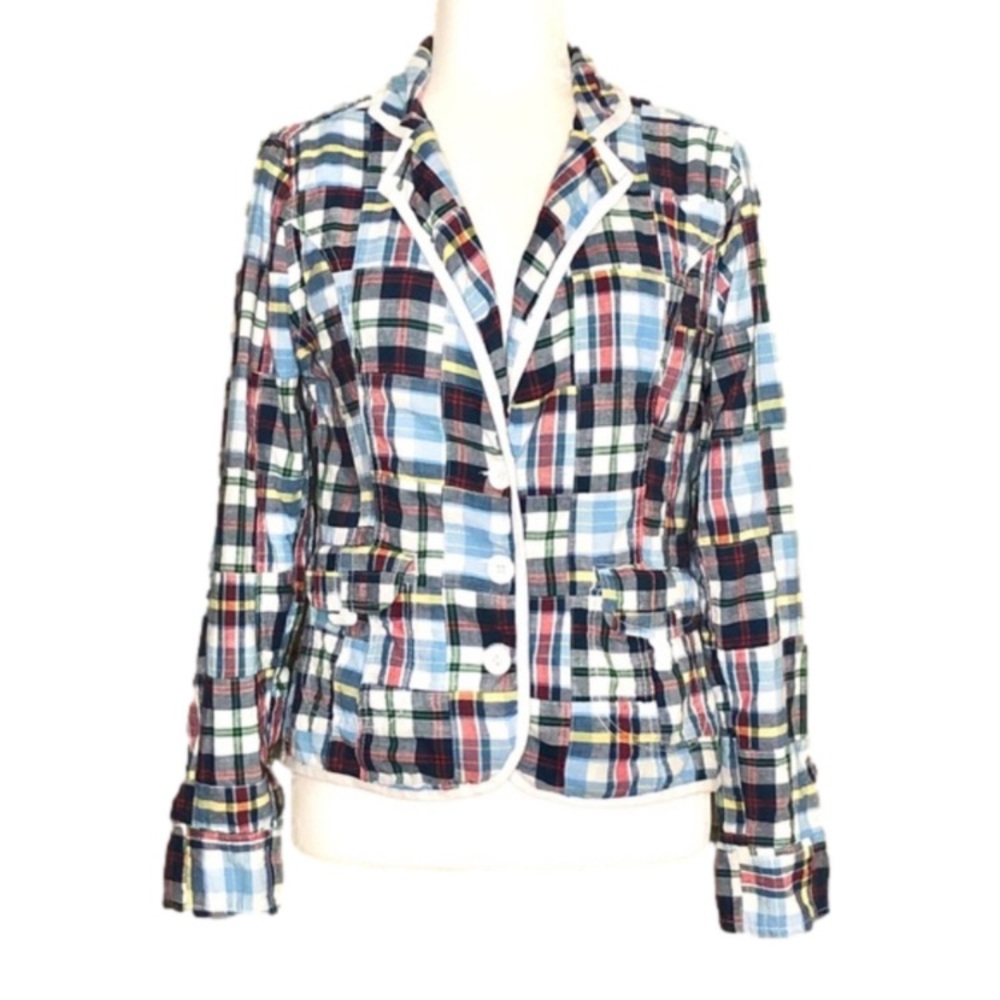Bill Blass Plaid Patchwork Blazer